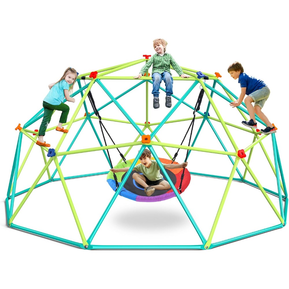 Kids Outdoor Climbing Dome - Lokale Amerikaanse voorraad 10ft klimkooi-schommelset voor