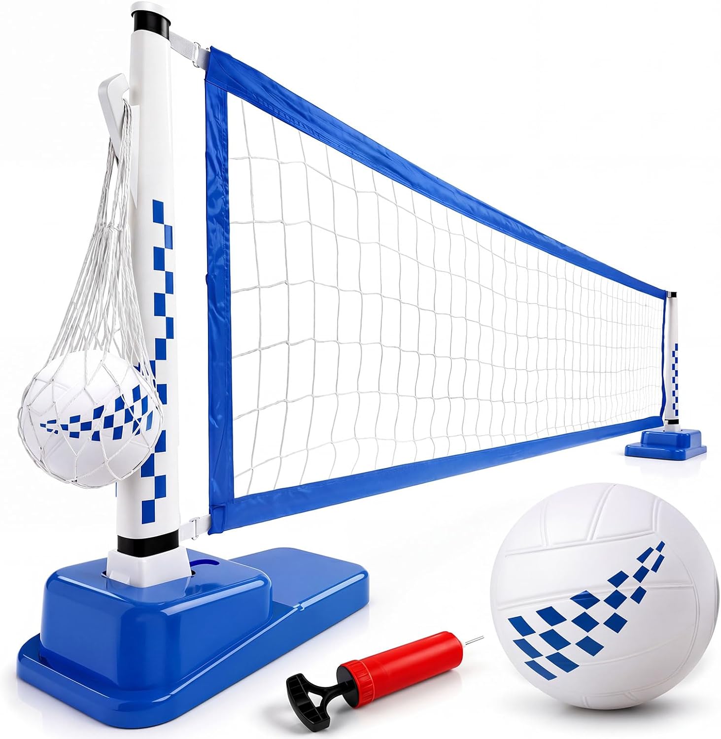 Kids Outdoor Volleyball Net - Verstelbaar watervolleybalnet voor inbouwzwembaden, 15-25 FT,