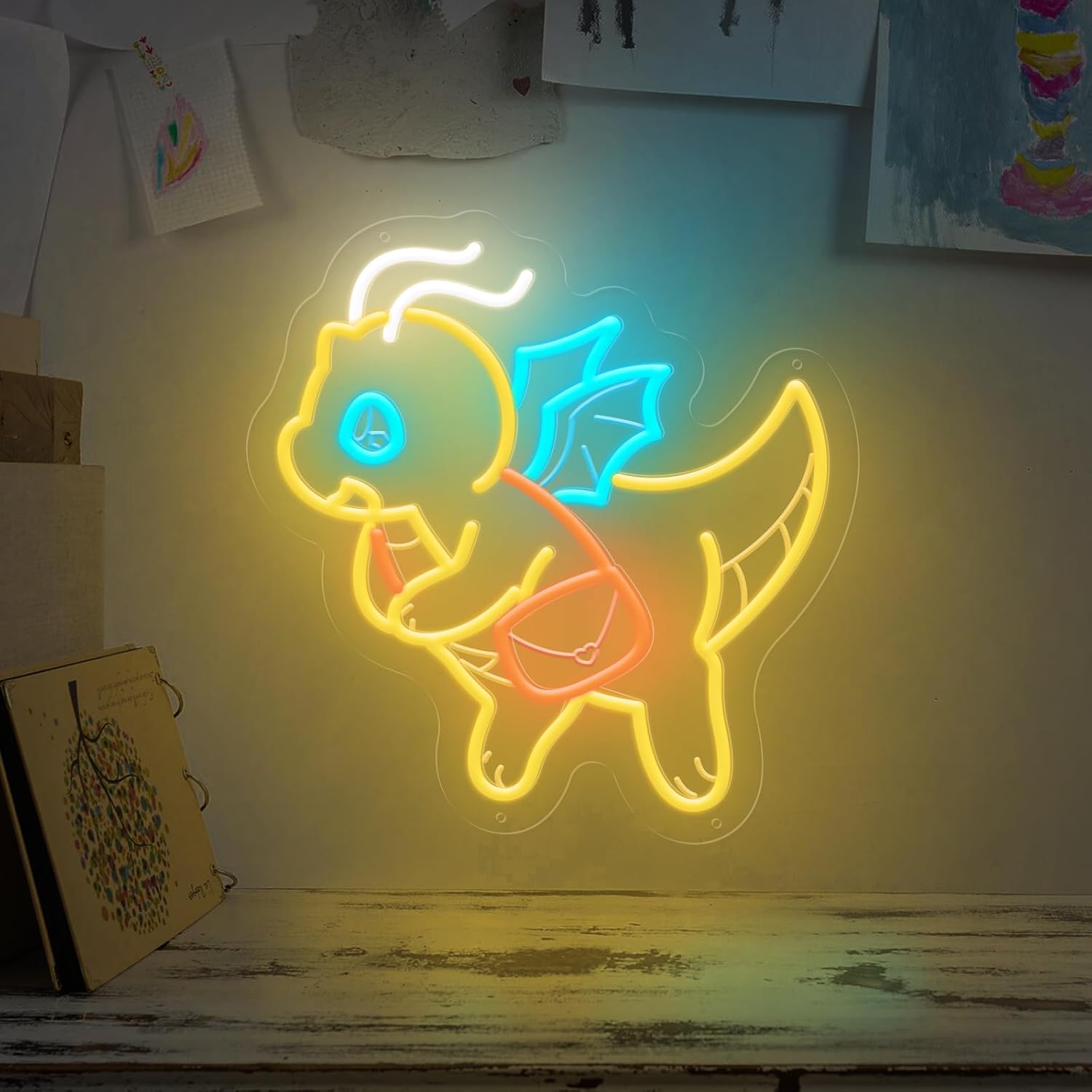 Kids Outdoor Gift Ideas - USB dimbaar schattig dinosaurus neonlicht voor