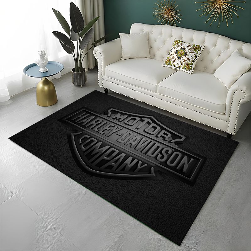 Kids Outdoor Flooring - Retro H-Harleys Racing Moto Antislip Vloerkleed