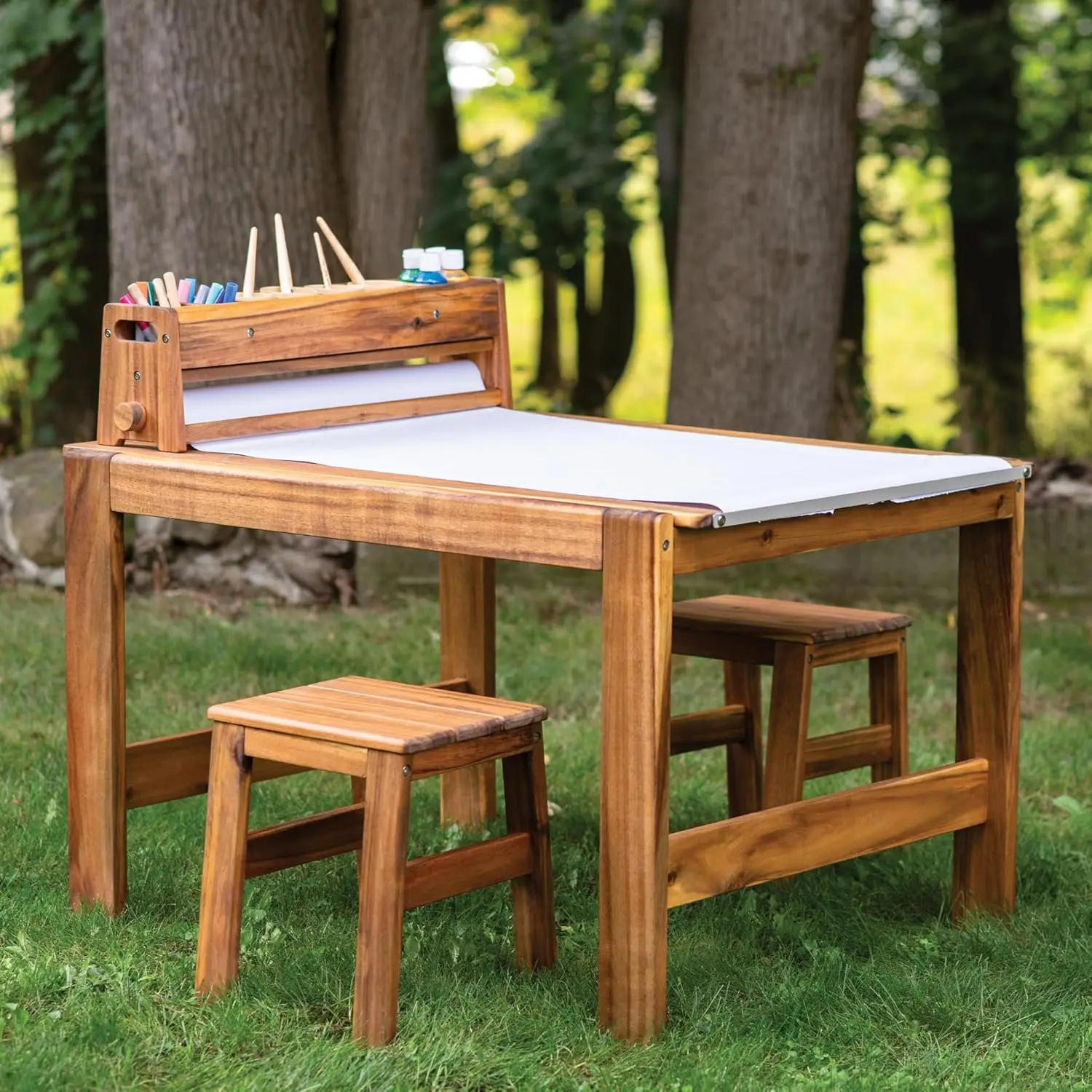Kids Outdoor Chair And Table - Acadia Buitenkunsttafel- en krukjesset: Kinderen Acacia