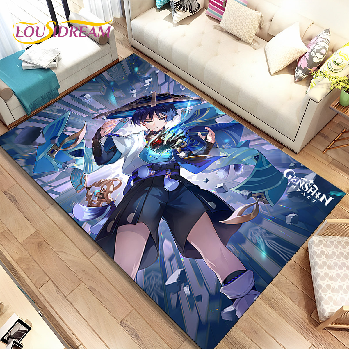 Kids Outdoor Flooring - Genshin Impact Cartoon Game Gebied Tapijt,