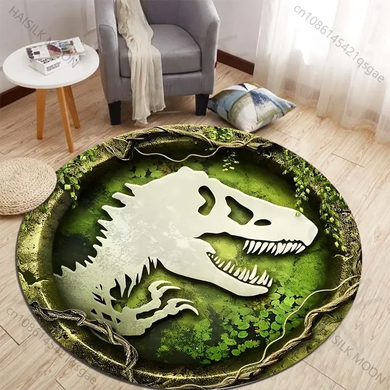 Kids Outdoor Flooring - HD 3D Dinosaurus Print Ronde Tapijten