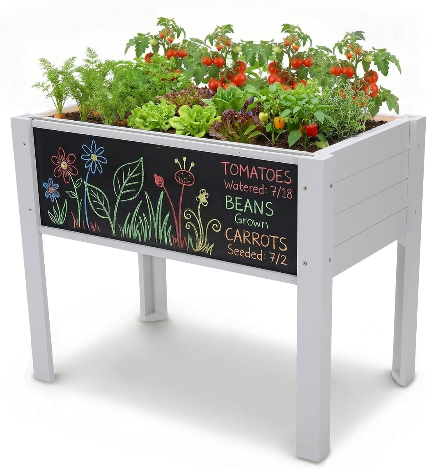Kids Outdoor Chalkboard - Kinderen verhoogd moestuinbed met doe-het-zelf krijtbord,
