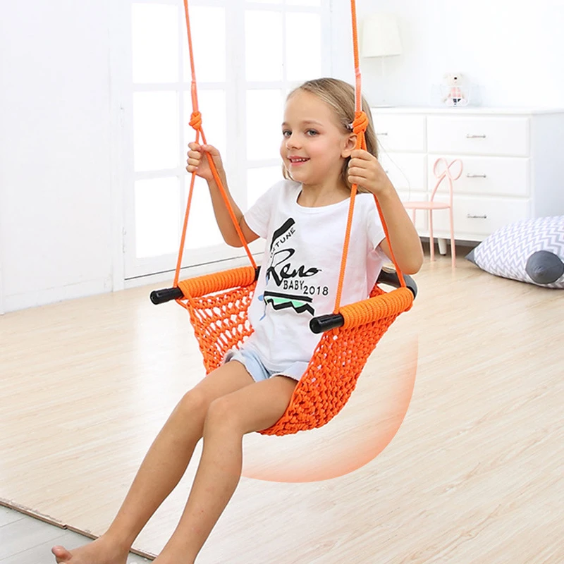 Kids Outdoor Hammock Swing - Kinderhangmat Nestschommel Handgeweven speeltuin Binnenspeelgoed Binnenplaats