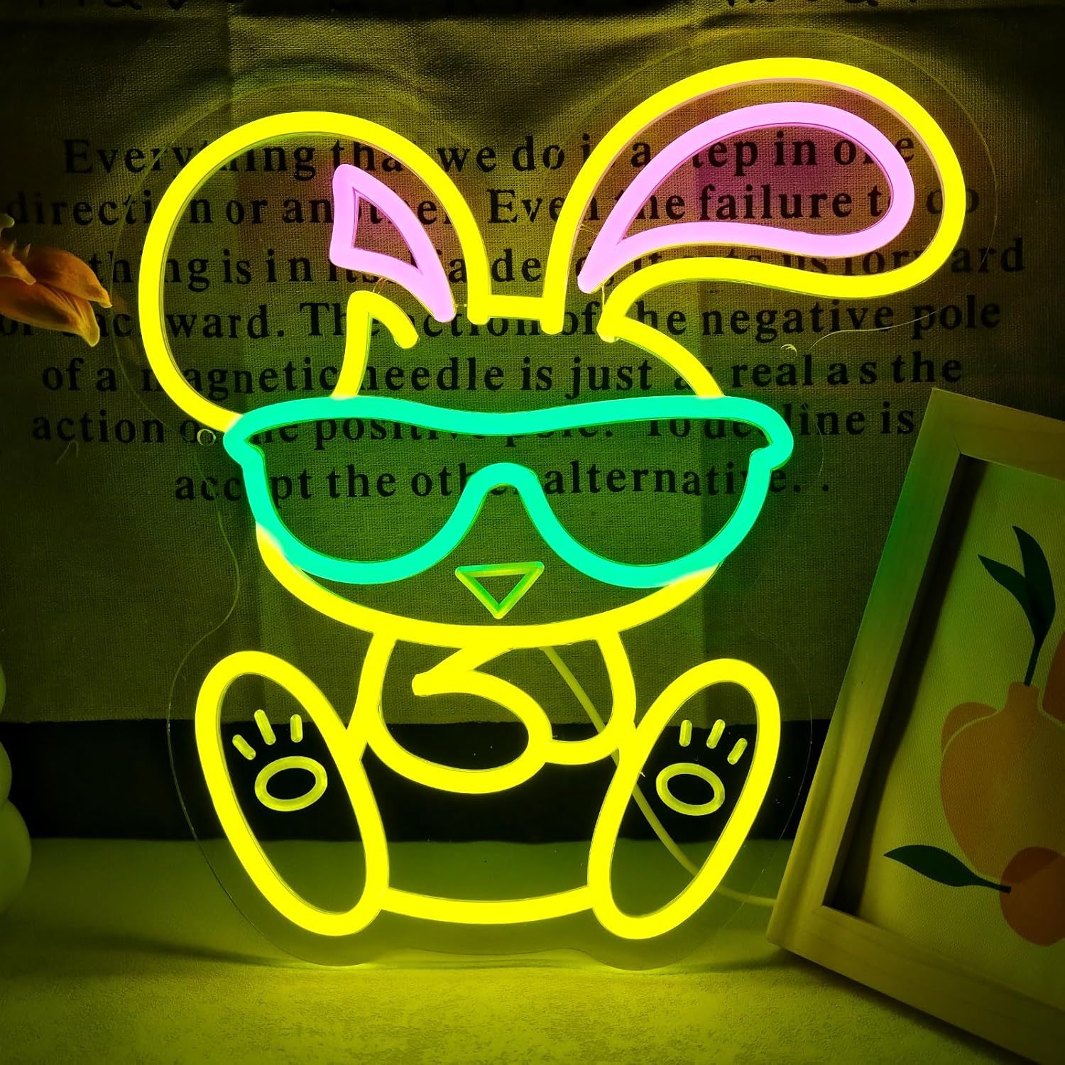 Kids Outdoor Gift Ideas - Cool Bunny Neonbord met Bril LED