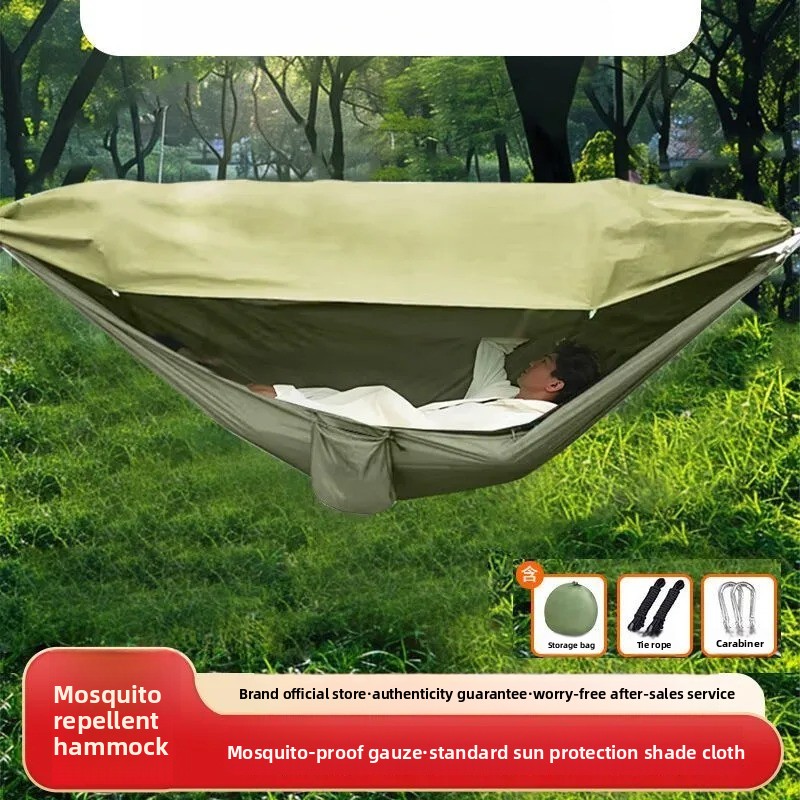 Kids Outdoor Hammock Swing - Mesh hangmat met muggennet, oprolbaar ontwerp