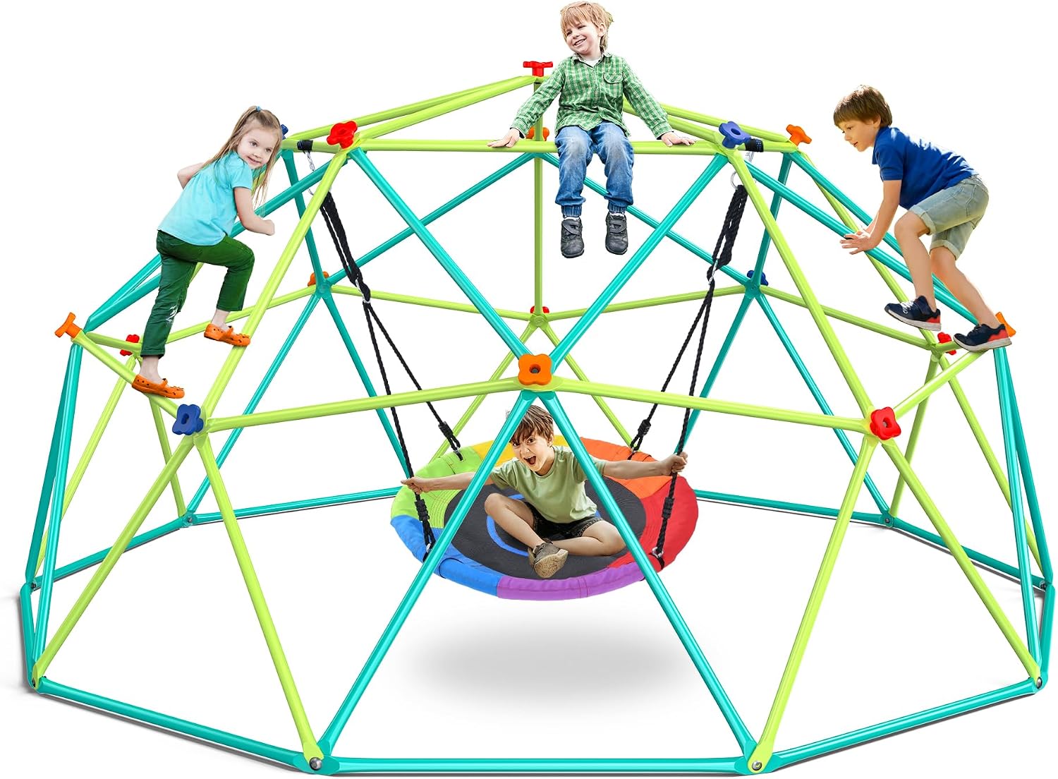 Kids Outdoor Swing Set - Klimkooi-schommelset van 3 meter met schotelvormige