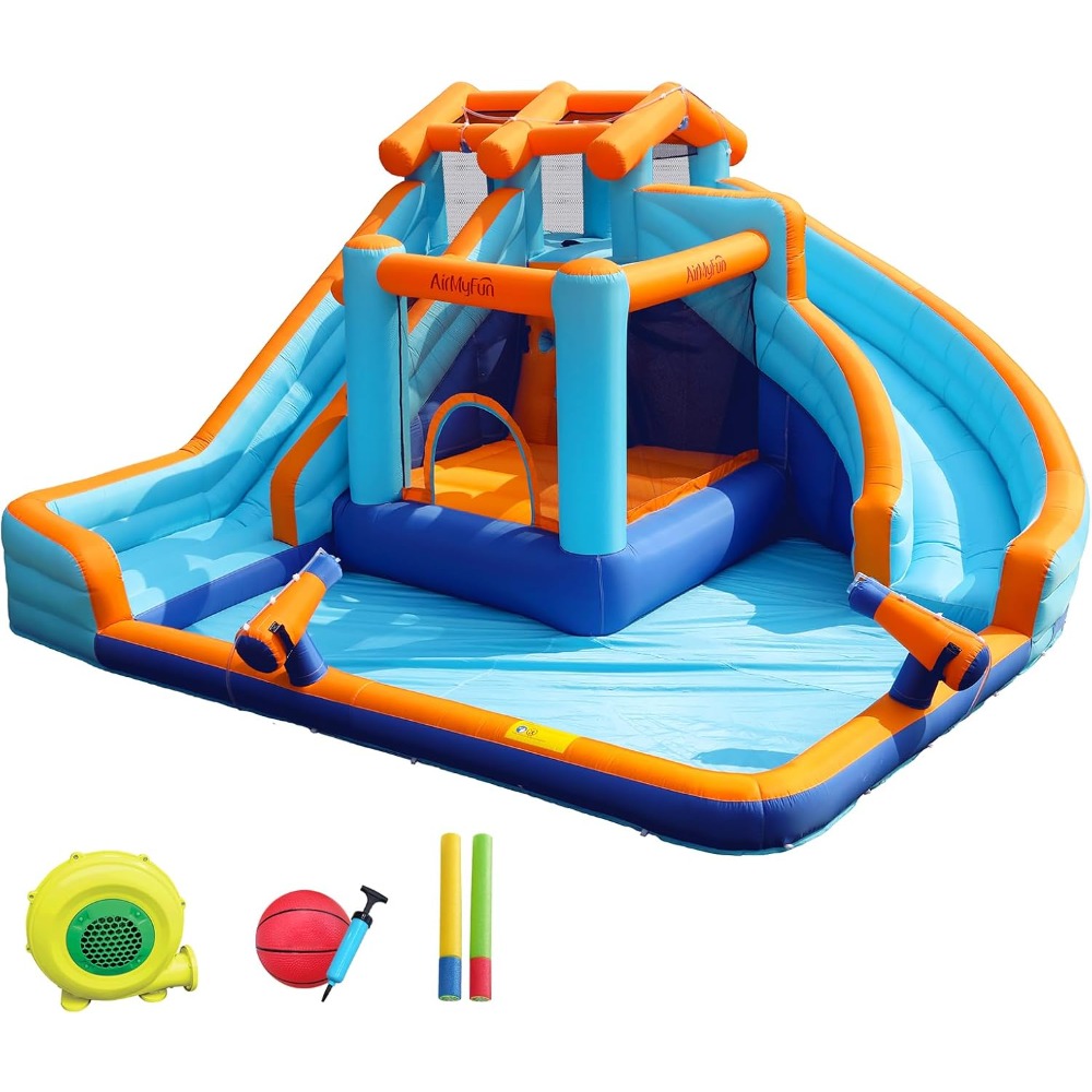 Kids Outdoor Inflatable Water Slide - Grote waterglijbaan springkasteel met spetterbad en