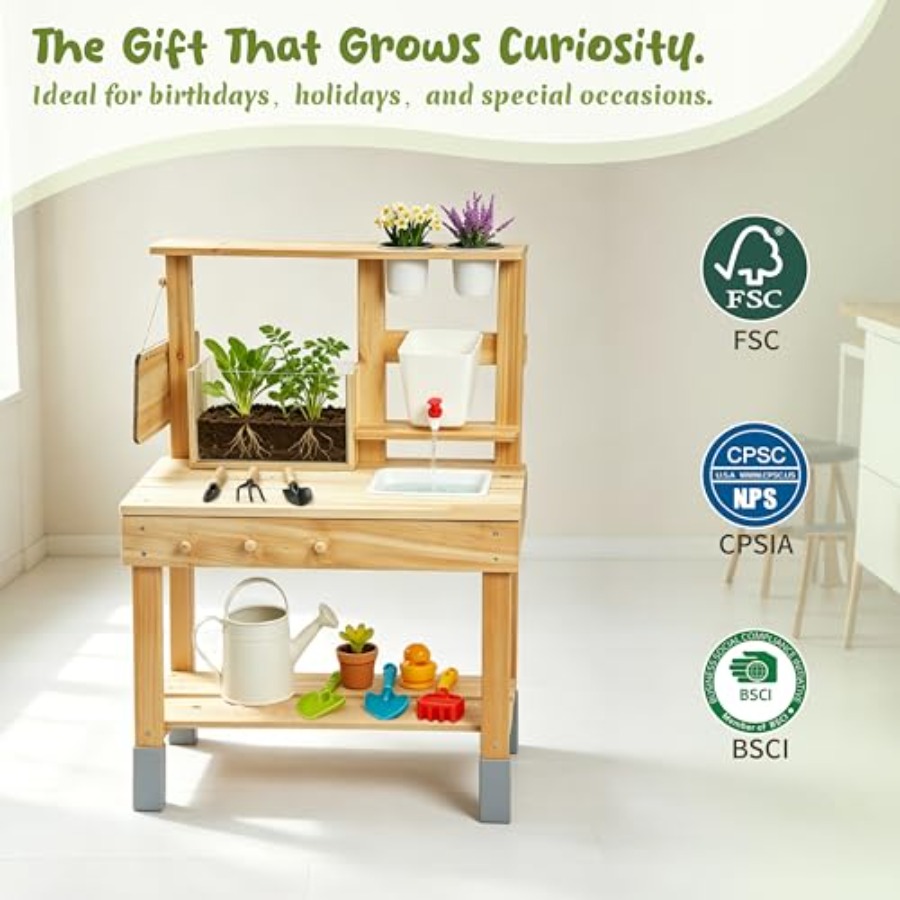 Buitenpotplantenbank voor kind - Kids Outdoor Chalkboard recensie en prijs