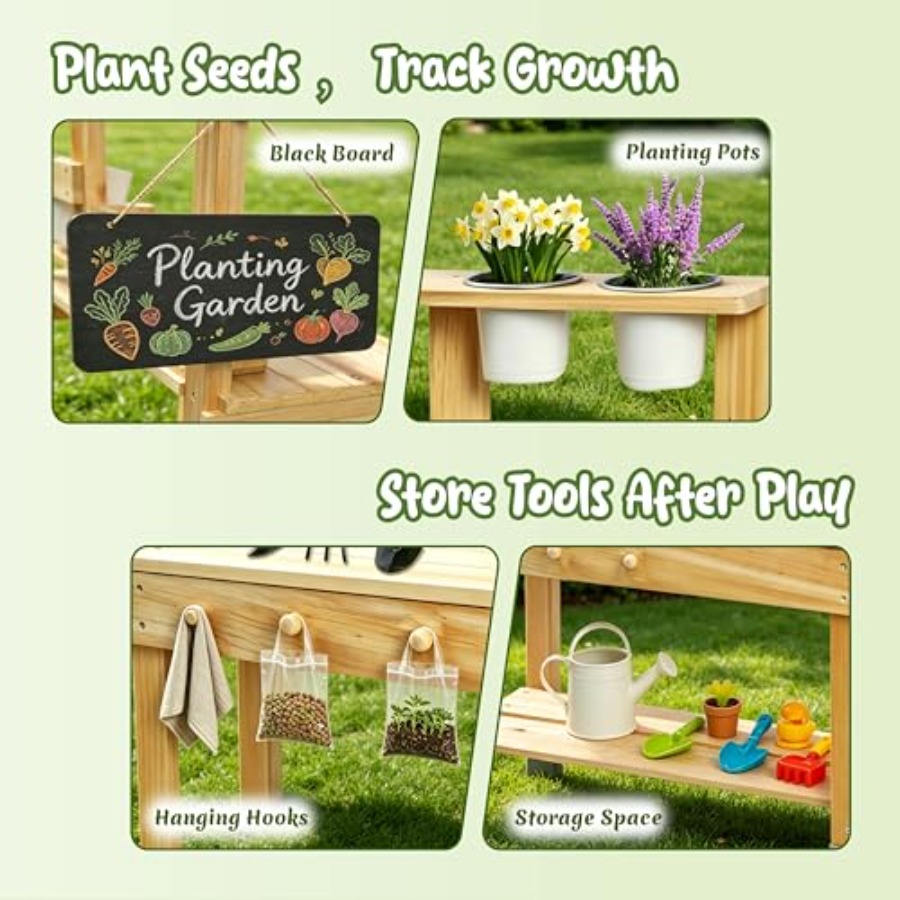 Buitenpotplantenbank voor kind - Kids Outdoor Chalkboard recensie en prijs