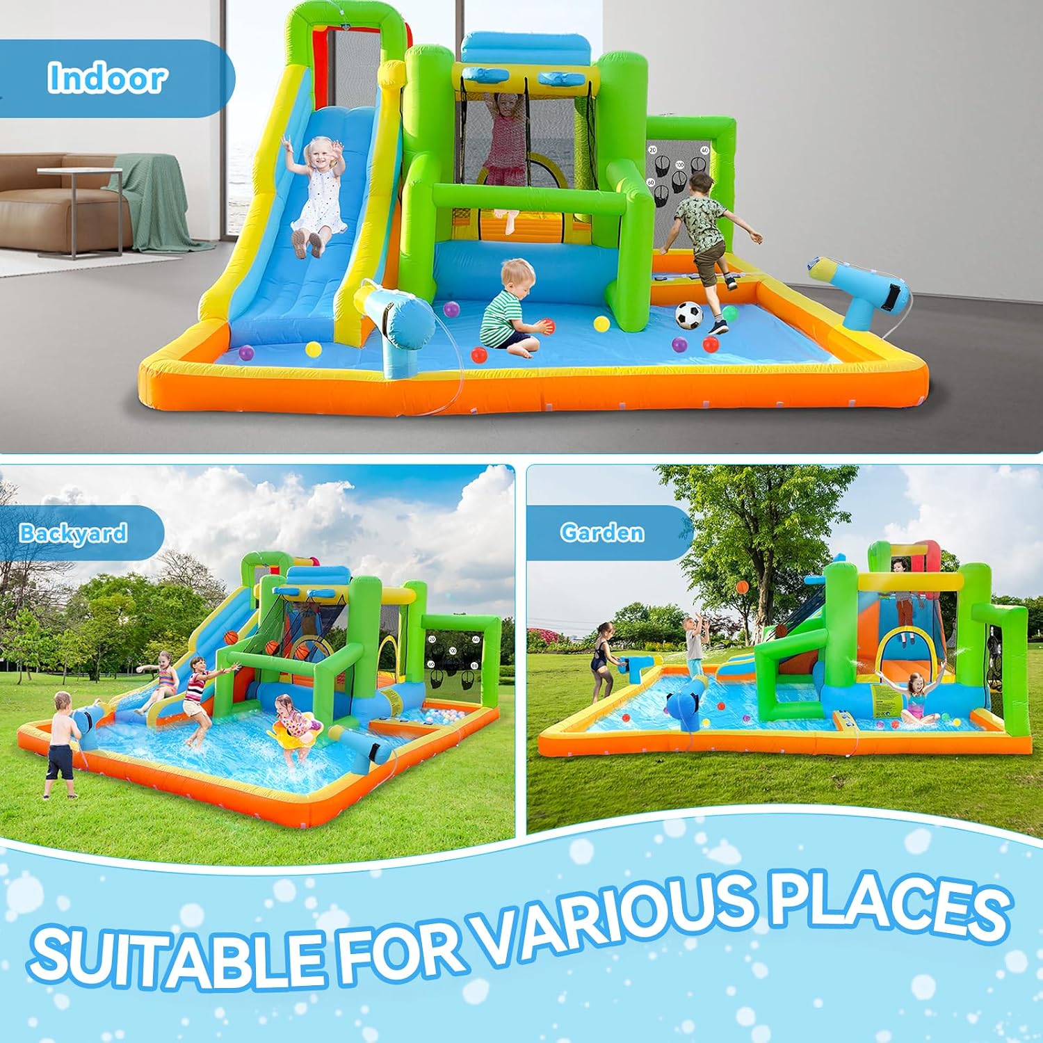 FBSPORT Opblaasbare Springkuss - Kids Outdoor Inflatable Water Slide recensie en prijs
