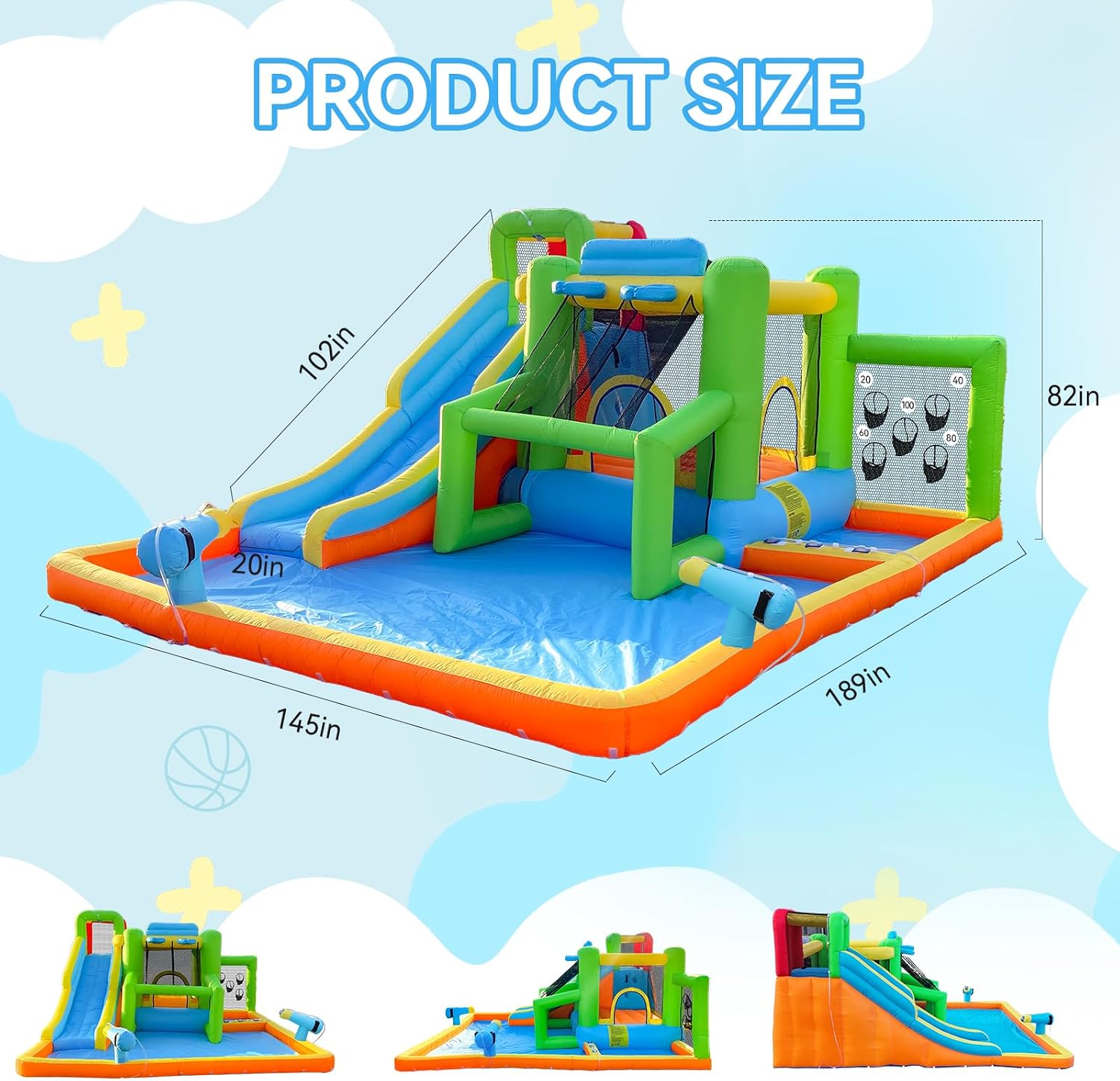 FBSPORT Opblaasbare Springkuss - Kids Outdoor Inflatable Water Slide recensie en prijs
