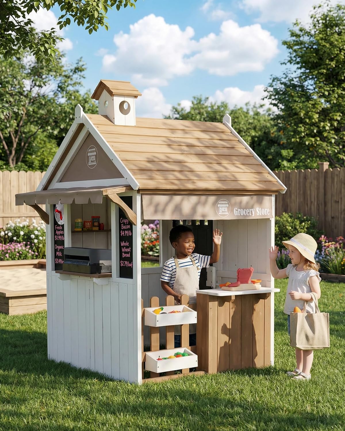 2-in-1 cederhouten kinderspeel - Kids Outdoor Chalkboard recensie en prijs