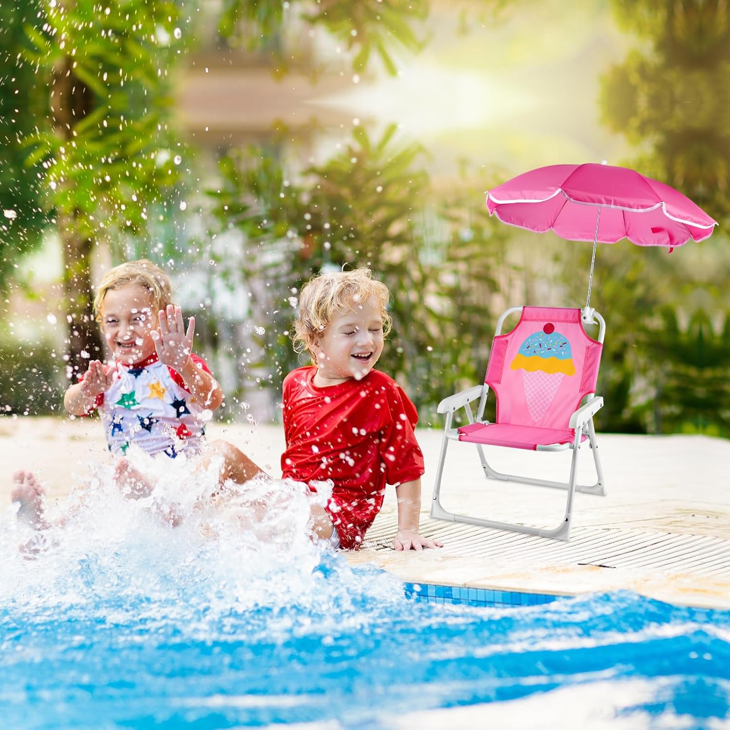 1 set opvouwbare strandstoel m - Kids Outdoor Umbrella Chair recensie en prijs