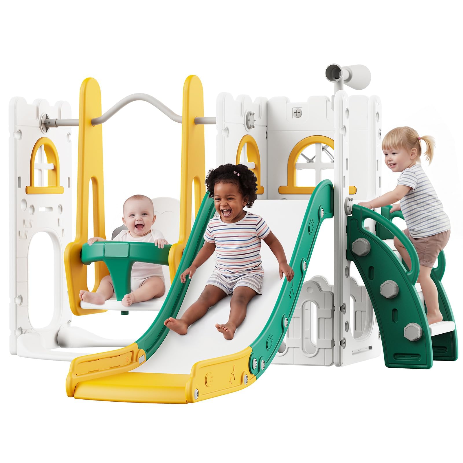 7-in-1 peuterglijbaan en schom - Kids Outdoor Swing Set recensie en prijs