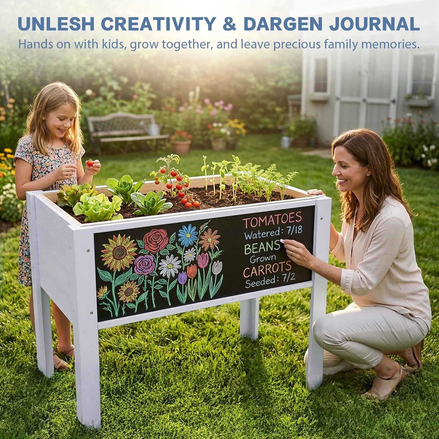 Kinderen verhoogd moestuinbed  - Kids Outdoor Chalkboard recensie en prijs