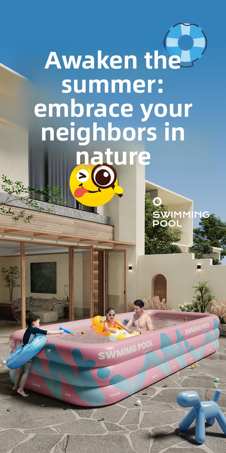 Opblaasbaar zwembad met zonnes - Kids Outdoor Inflatable Water Slide recensie en prijs
