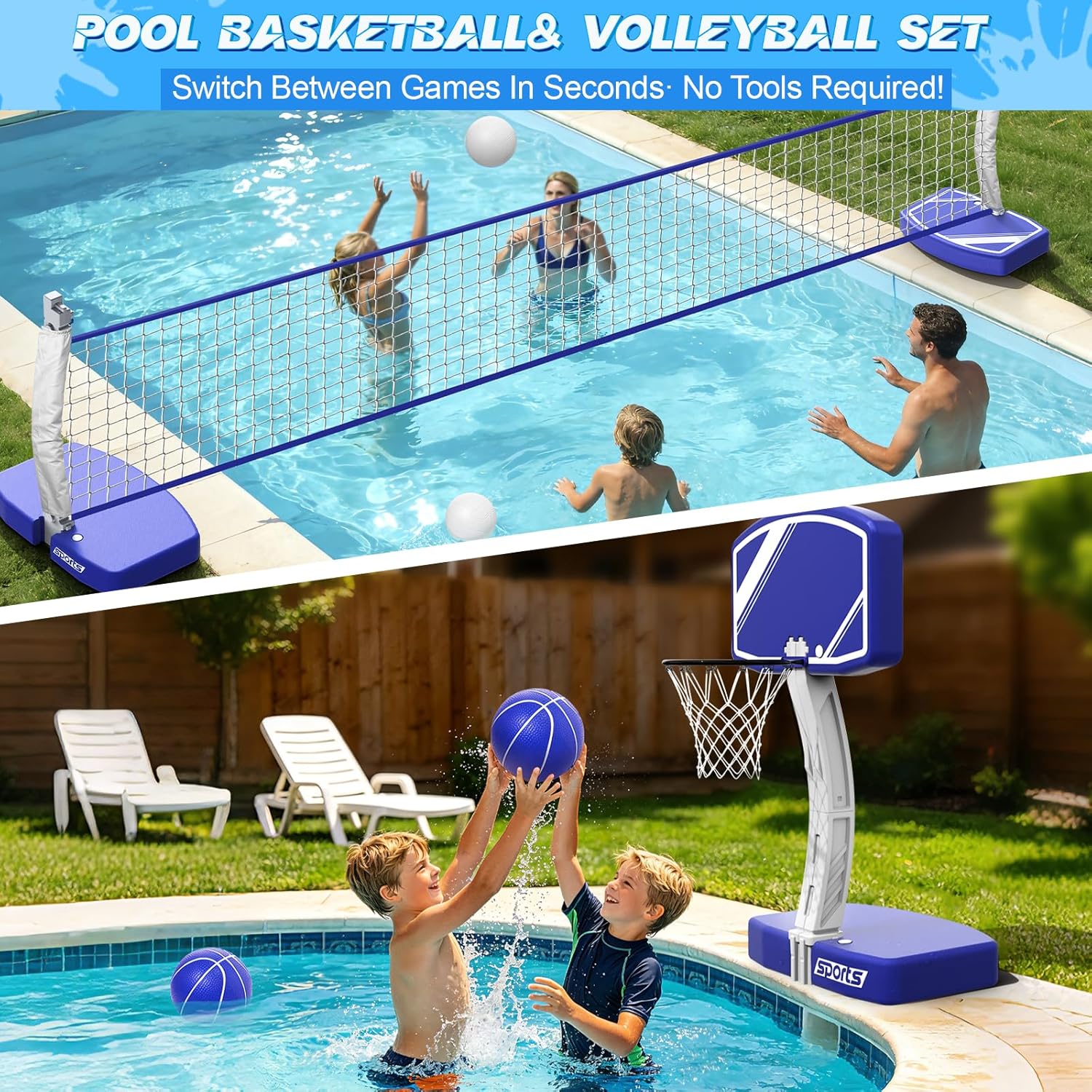2-in-1 zwembad basketbalring e - Kids Outdoor Volleyball Net recensie en prijs