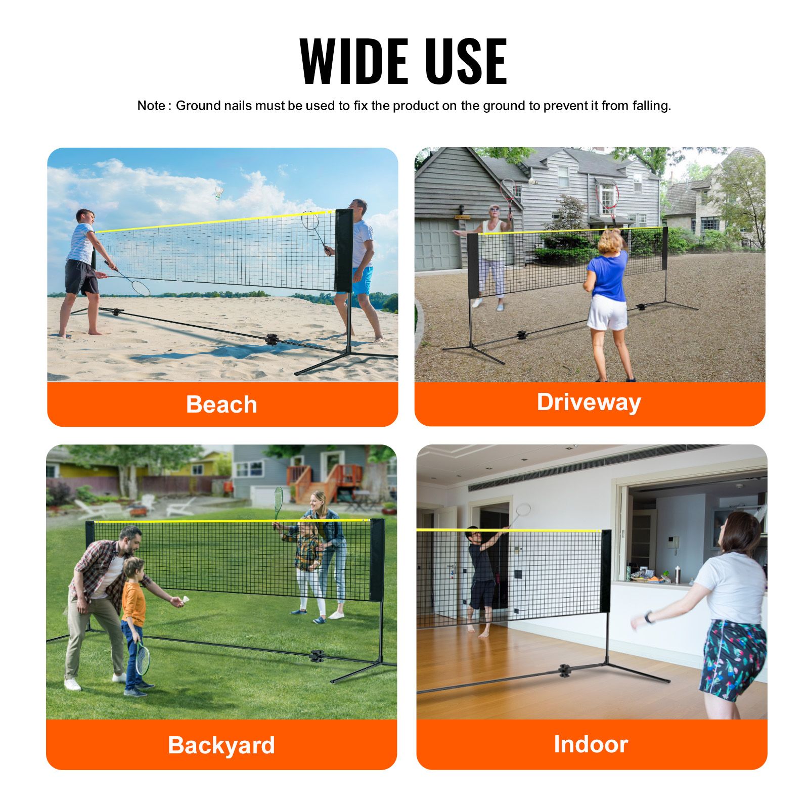 Badmintonnet, in hoogte verste - Kids Outdoor Volleyball Net recensie en prijs