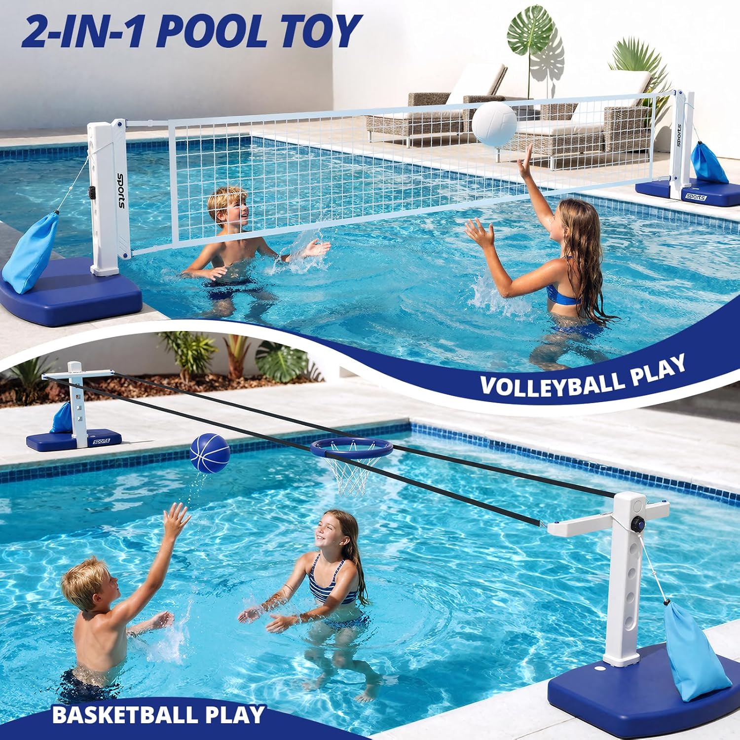 Zwembad volleybal- en basketba - Kids Outdoor Volleyball Net recensie en prijs