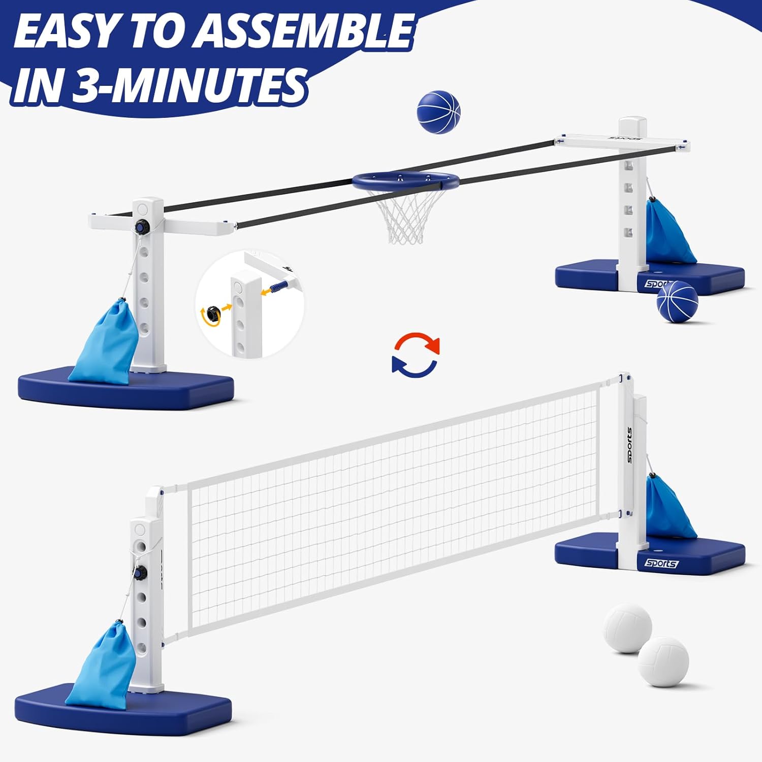 Zwembad volleybal- en basketba - Kids Outdoor Volleyball Net recensie en prijs