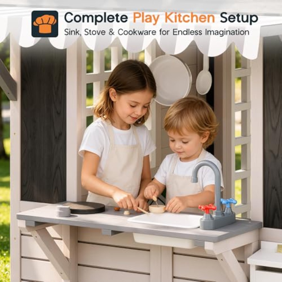 Houten buiten speelhuisje voor - Kids Outdoor Chalkboard recensie en prijs