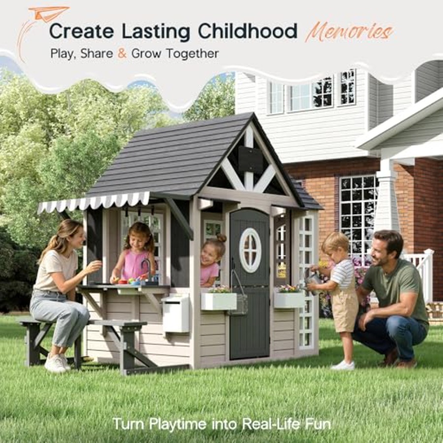 Houten buiten speelhuisje voor - Kids Outdoor Chalkboard recensie en prijs